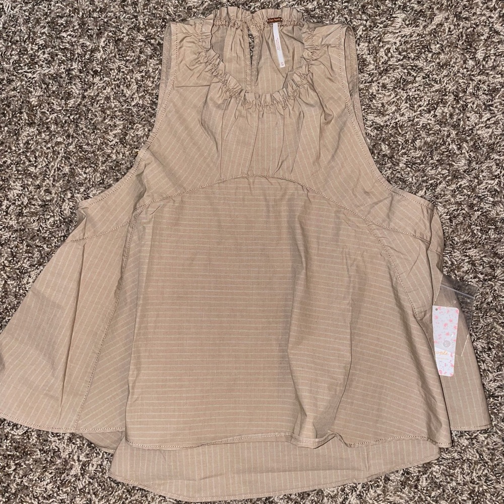 NWT Free People Carla Stripe Tank / Sage